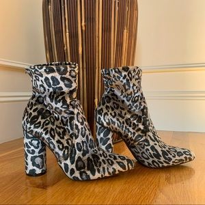 A New Day Women’s Black & White Cheetah Print Booties